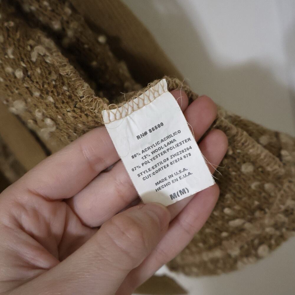 Vintage XOXO Tan Brown Wool Knit Cardigan Sweater XS Y2K 90s Retro - Picture 4 of 6